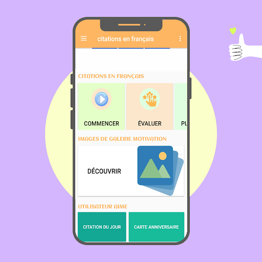 Android application citations en français 2024 screenshort
