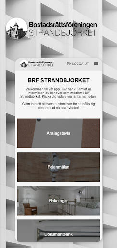 Android application BRF Strandbjörket screenshort
