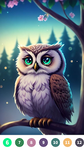 Owl Paint by Number Coloring