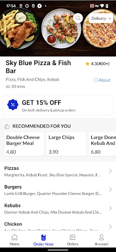 Sky Blue Pizza & Fish Bar Screen 3