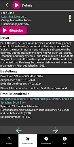 Android application blista leselust screenshort