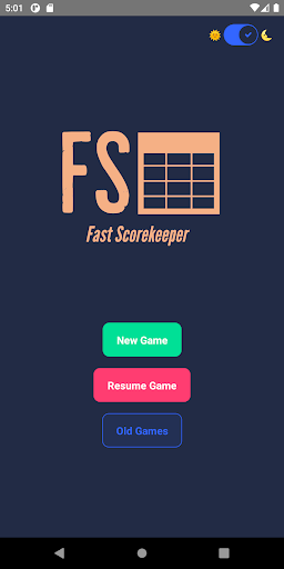 Android application Fast Scorekeeper screenshort