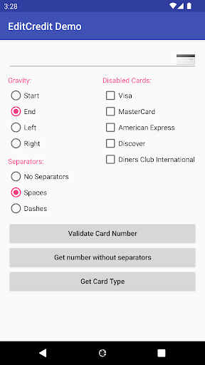 Android application EditCredit Demo screenshort