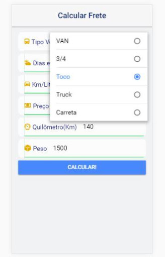 Visualização do aplicativo