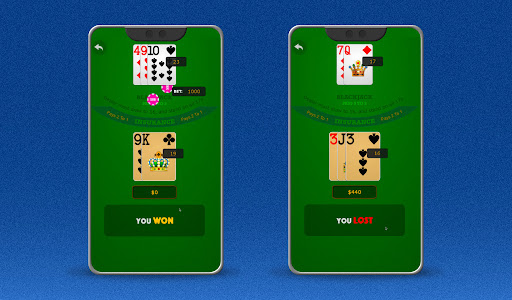Blackjack card game Screen 3