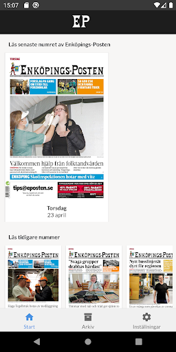 Android application E-tidning Eposten screenshort