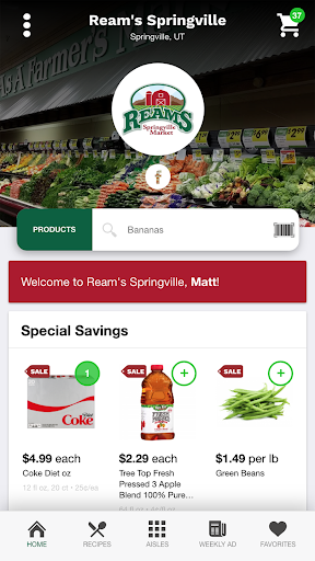 Android application Ream's Springville Market screenshort