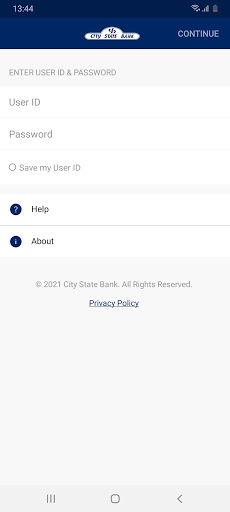 Android application City State Bank Mobile screenshort