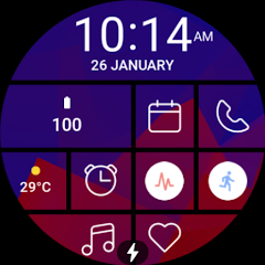 Blue Red Tile Watch Face