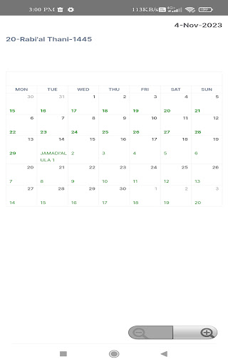 Islamic Calendar Hijri-English Screen 3