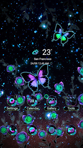 Android application Dark Sky with Roses- Wallpaper screenshort