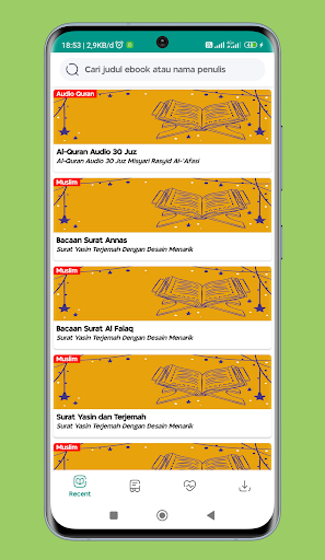 Android application Yasin letters and translations screenshort