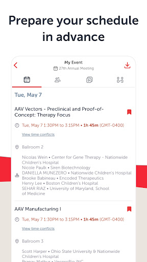 ASGCT Events Screen 2