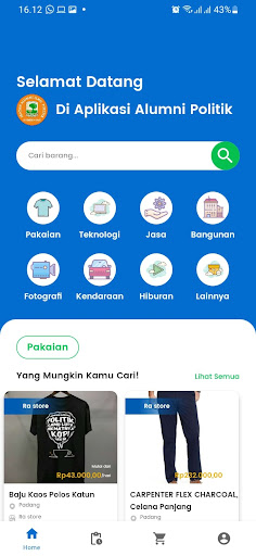 Android application Lapak Alumni Politik screenshort