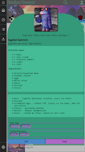 Recipe Keeper Screen 2