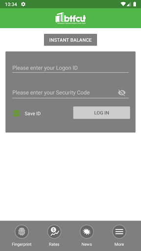 BTFCU Mobile Banking Screen 2