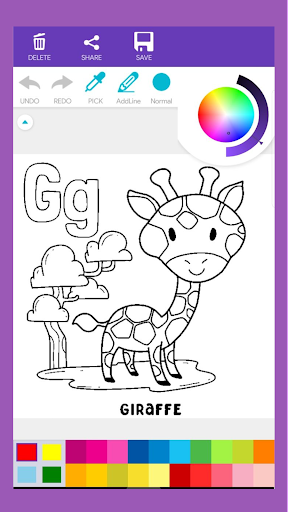 Alphabet Animal Coloring Book Screen 3