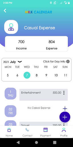 Milk Calendar Screen 2