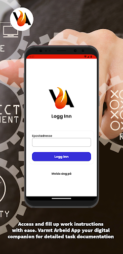 Android application Varmt Arbeid App screenshort