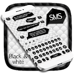 Cover Image of Download SMS Black White Keyboard 10001008 APK