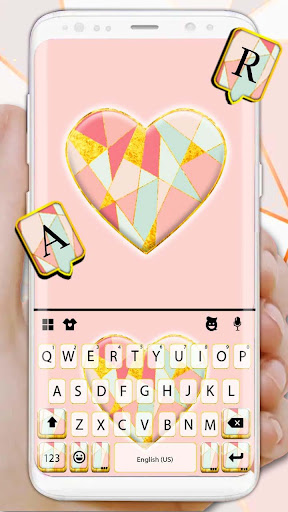 Android application Coral Geomertric Heart Keyboar screenshort