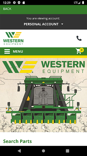 Western Equipment Portal Screen 2