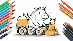 Capybara Construction Coloring - Screenshot 2