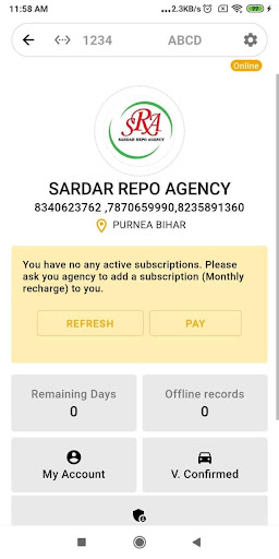 Android application SARDAR REPO AGENCY screenshort