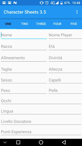 Android application Character Sheet DnD 3.5 screenshort