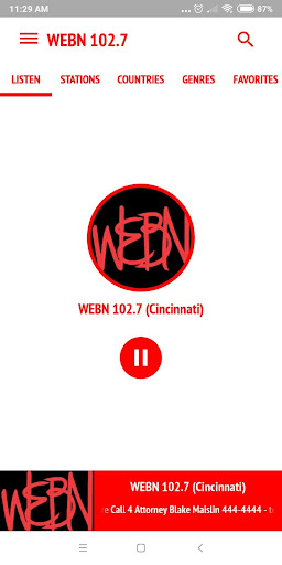 Android application WEBN 102.7 screenshort