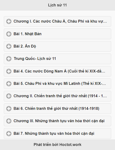 Android application Học tốt lịch sử 11 screenshort