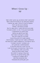 When I Grow Up - NF Lyrics