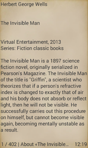 The Invisible Man by H.G.Wells Screen 2