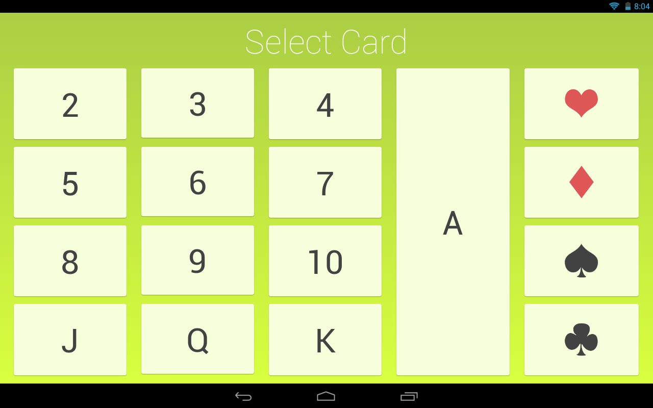 Android application Poker Odds Calculator screenshort