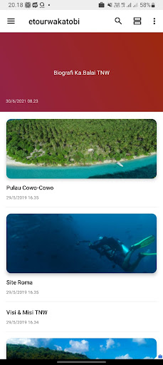 Android application eTour Wakatobi screenshort