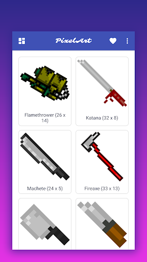 How to draw pixel game weapons Screen 3