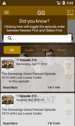 Genealogy Gems Screen 2
