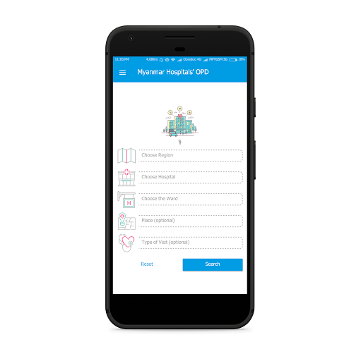 Android application MY OPD :လူနာကြည့်ချိန် screenshort