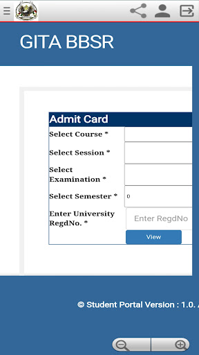 GITA STUDENT PORTAL Screen 2