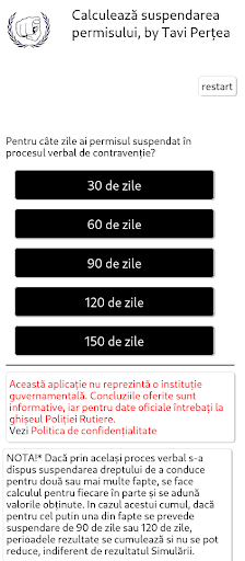 Calculează Suspendare Permis Screen 2