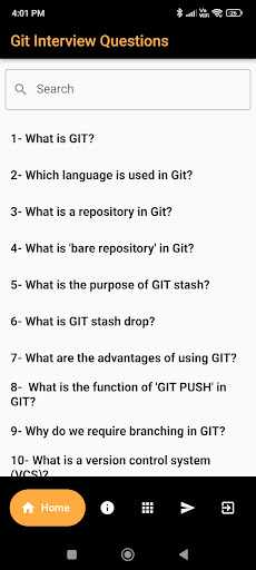 Android application Git Interview Questions screenshort