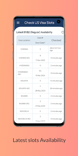 Android application Check US Visa Slots screenshort
