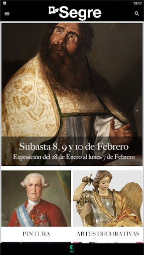 Android application Subastas SEGRE screenshort