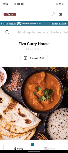 Android application Fiza Curry House screenshort