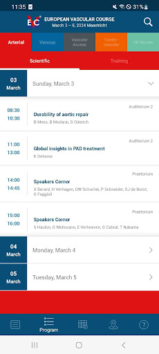 Android application EVC - European Vascular Course screenshort