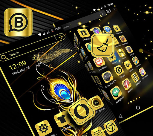 Gold Feather Launcher Theme Screen 3