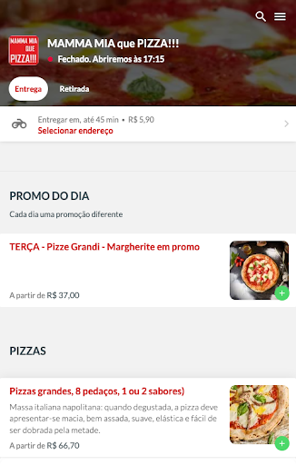 Android application Mamma Mia que Pizza!!! screenshort