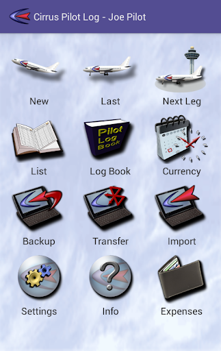 Android application Cirrus Pilot Log Book screenshort