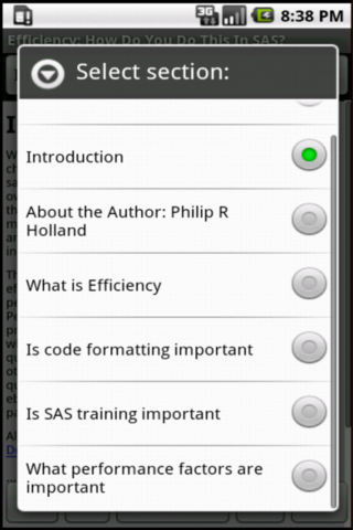 Efficiency: Do This In SAS? Screen 2