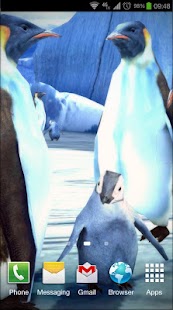 اسکرین شات تصویر زمینه زنده Penguins 3D Pro
